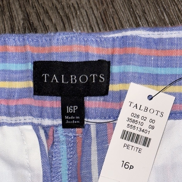 Talbots Tie Waist Shorts in Sunshine Stripe - Picture 7 of 12